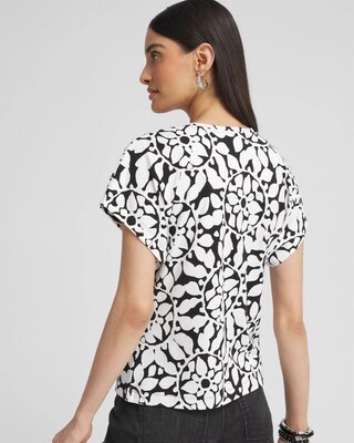 Abstract Bat Wing Sleeve Tee