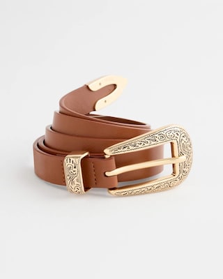 Faux Leather Skinny Belt click to view larger image.