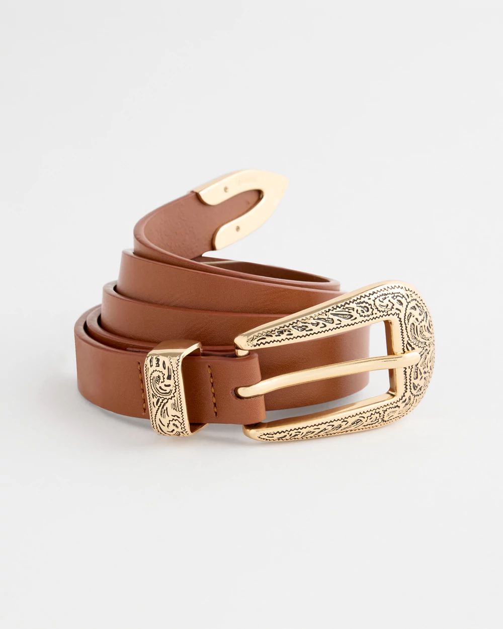 Faux Leather Skinny Belt click to view larger image.