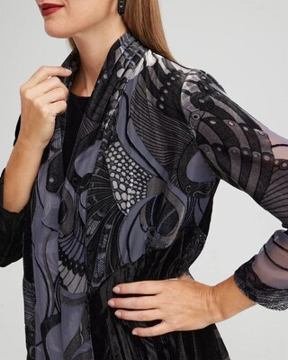 Travelers Collection Velvet Peacock Burnout Kimono
