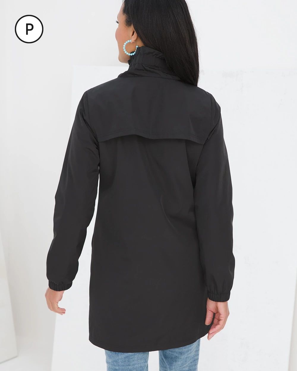 Petite Cinched Waist Zip-Front Jacket