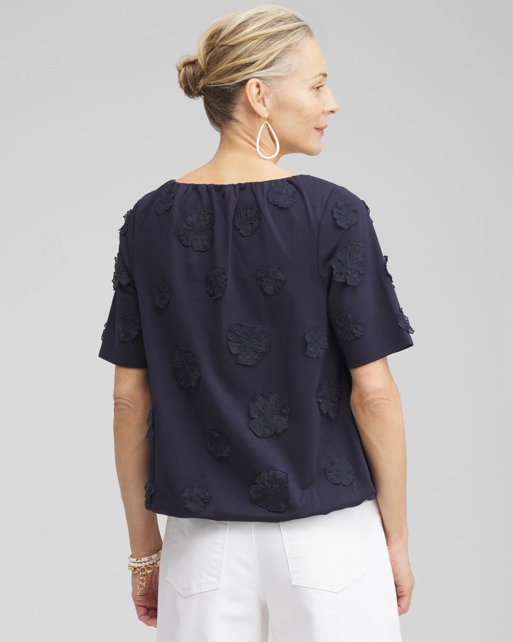 3D Applique Bubble Hem Top