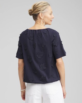 3D Applique Bubble Hem Top