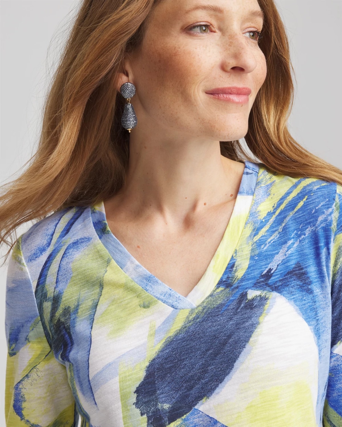 Chico's Double-knit 3/4 Sleeve Tee In White In White