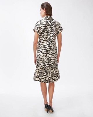 Black Label Poplin Two Tone Bow Dress