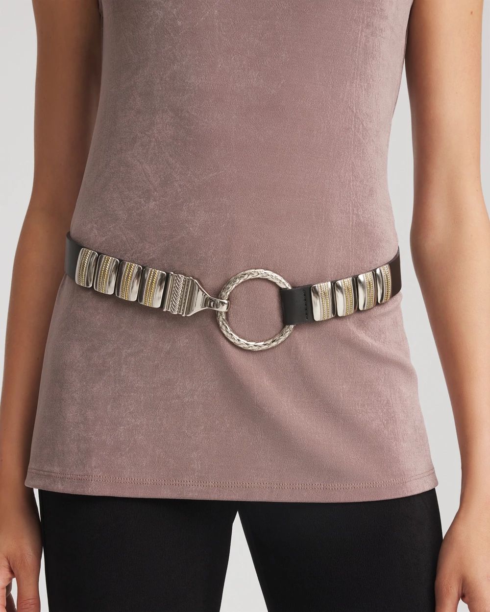 Faux Leather Stretch Belt