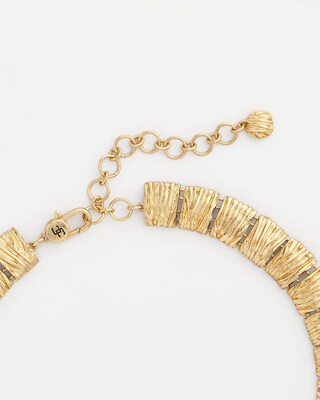 Gold-Tone Crinkle Collar Necklace click to view larger image.