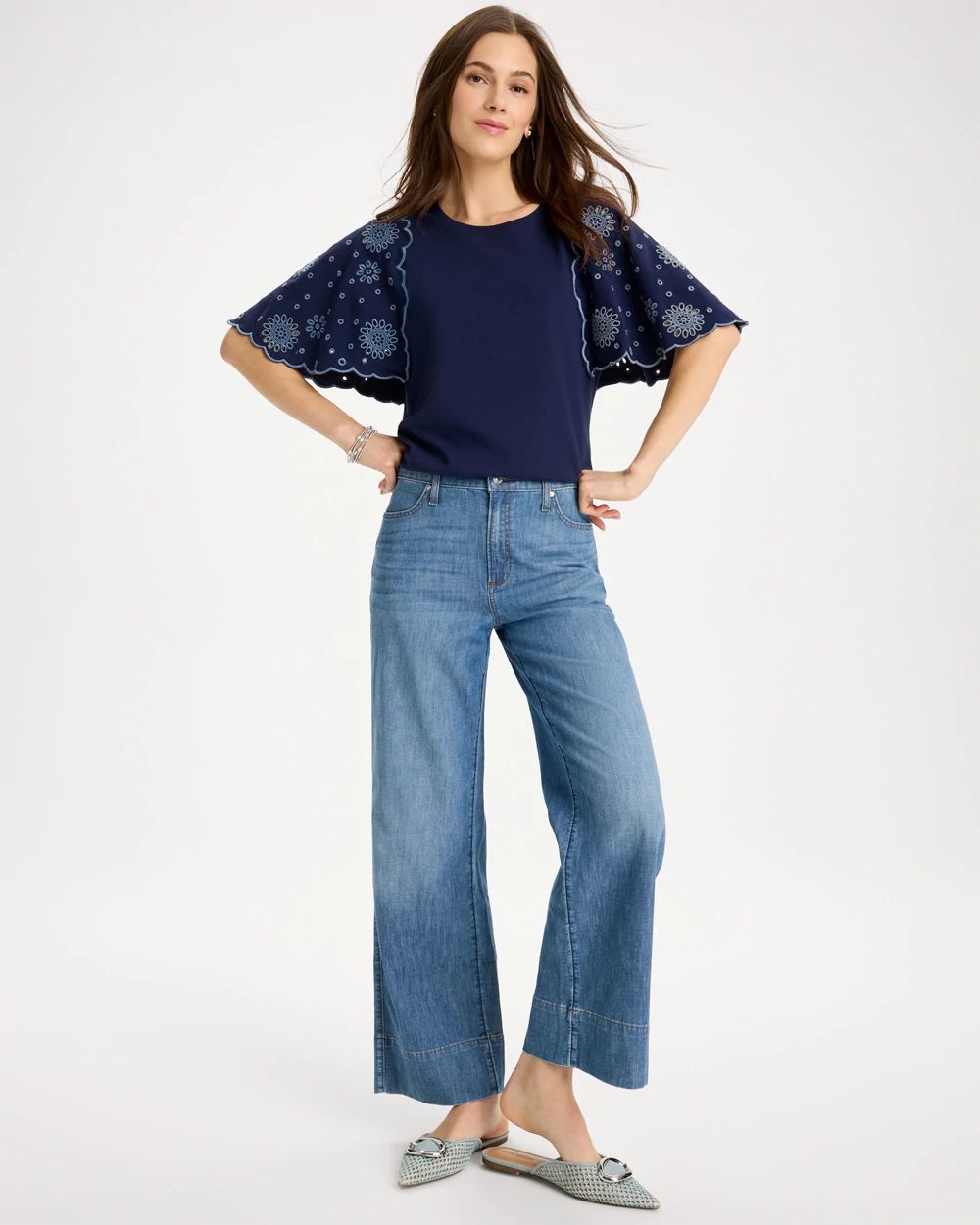 Embroidered Scallop Tee click to view larger image.