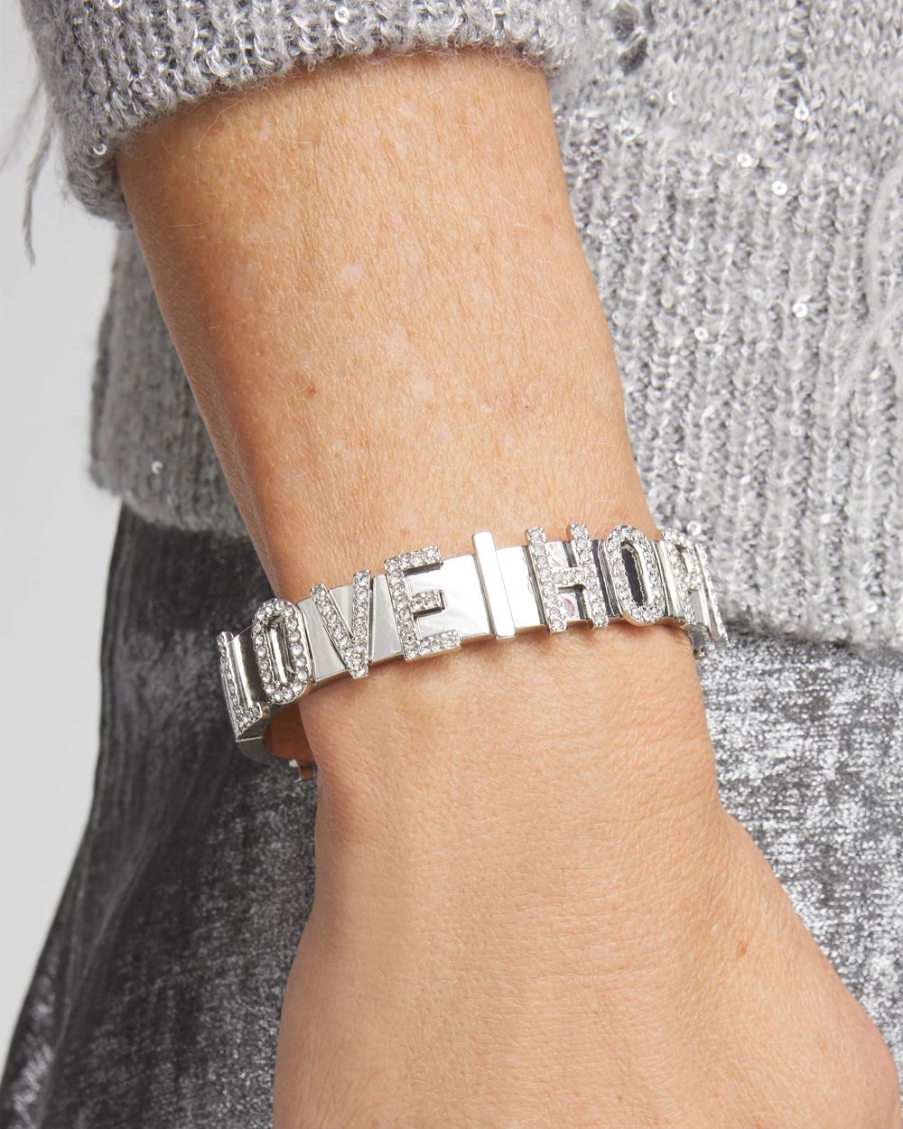 Love Hope Pavé Bangle Bracelet