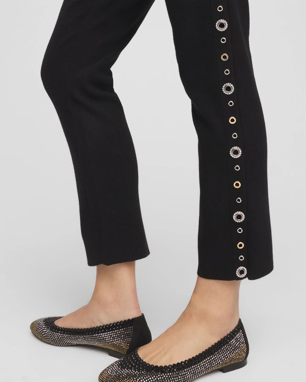 Zenergy® Luxe Cashmere Blend Embellished Ankle Pants