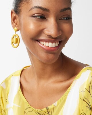 Yellow Drop Hoops