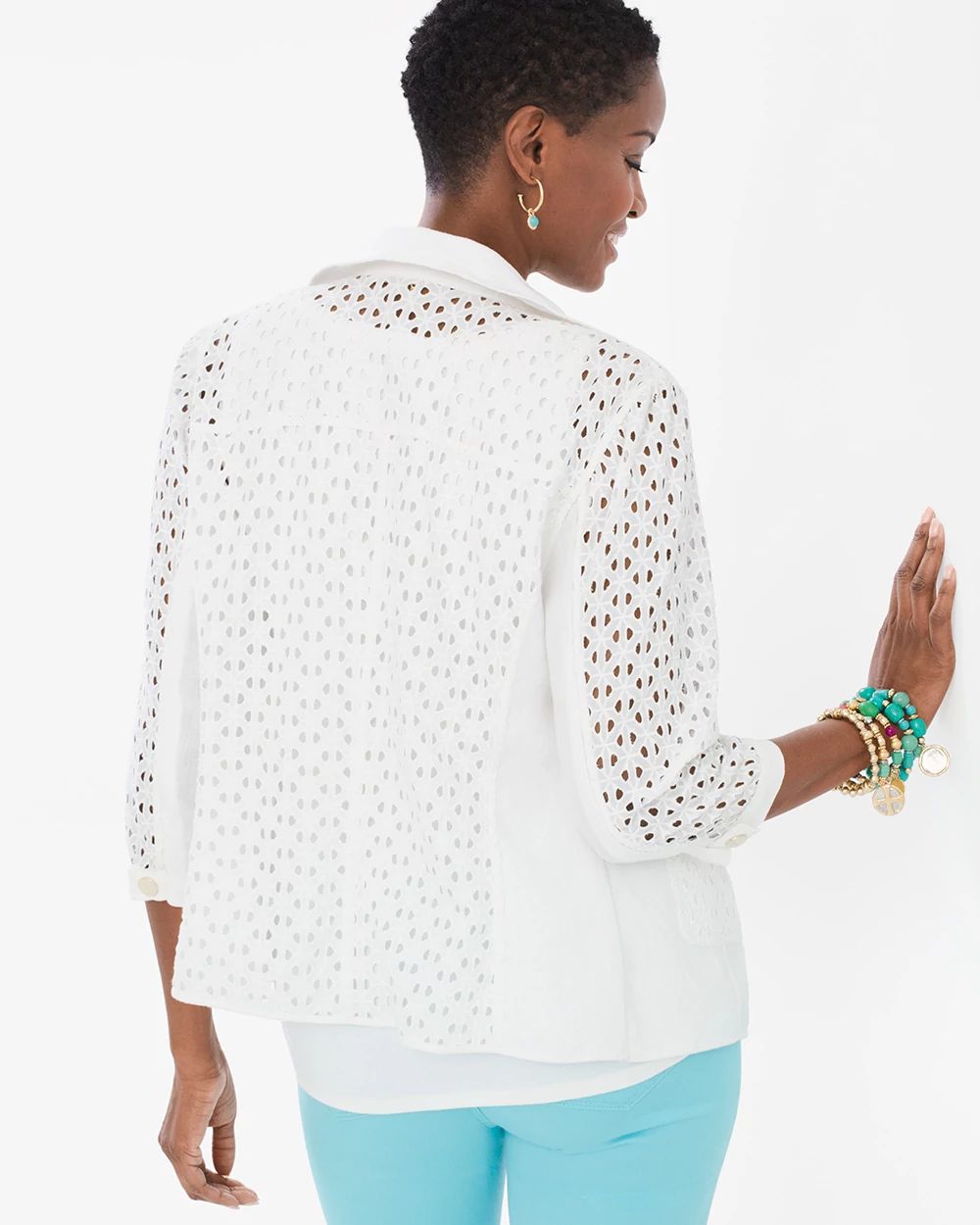 Linen Eyelet Jacket