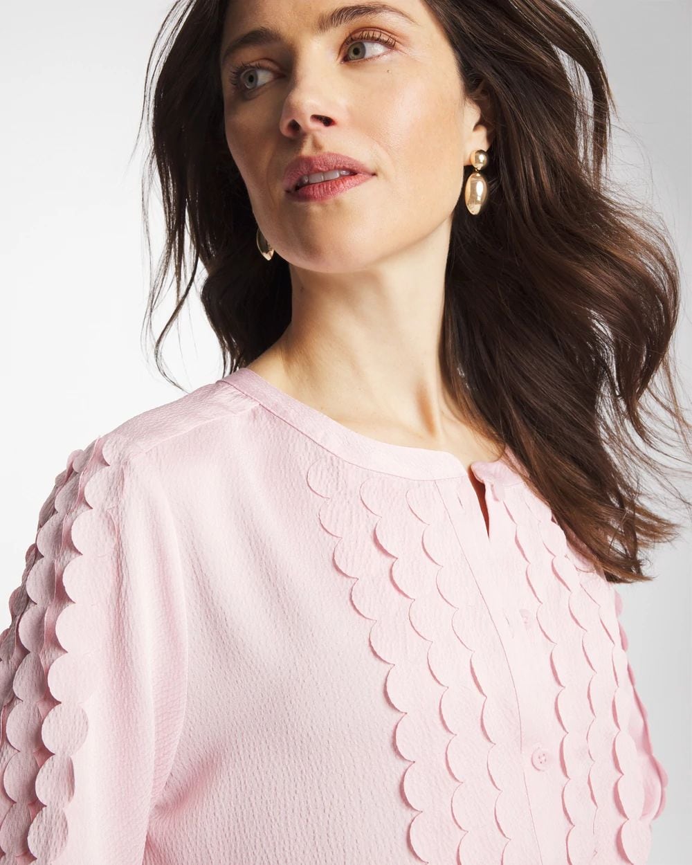 Laser Cut Crinkle Blouse