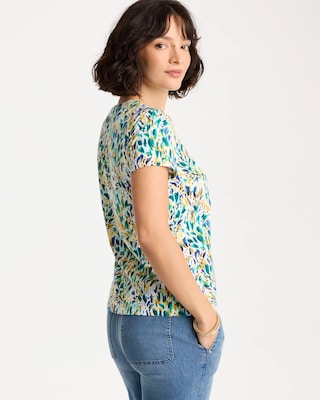 Printed Cotton Stretch Cap-Sleeve Tee click to view larger image.