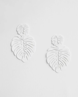 No Droop™ White Leaf Earrings