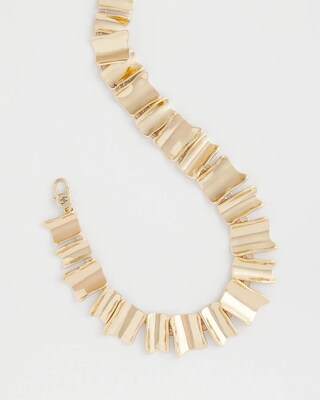 Gold Wave Collar Necklace click to view larger image.