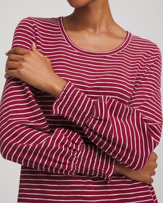 Smocked-Sleeve Cotton-Slub Tee click to view larger image.