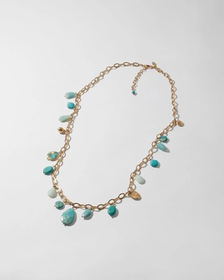Turquoise and Gold-Tone Necklace