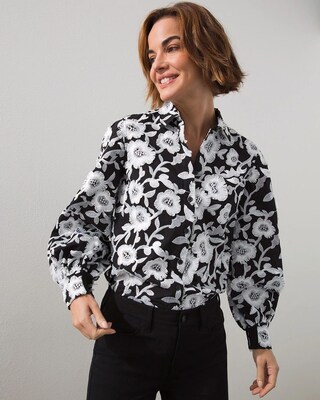 3D Embroidered Floral Shirt