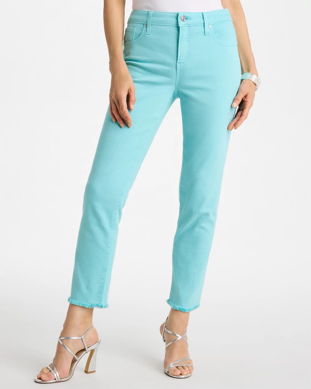 Girlfriend Slim Frayed Crop Jeans