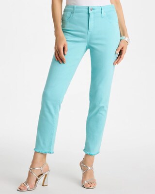 Girlfriend Slim Frayed Crop Jeans