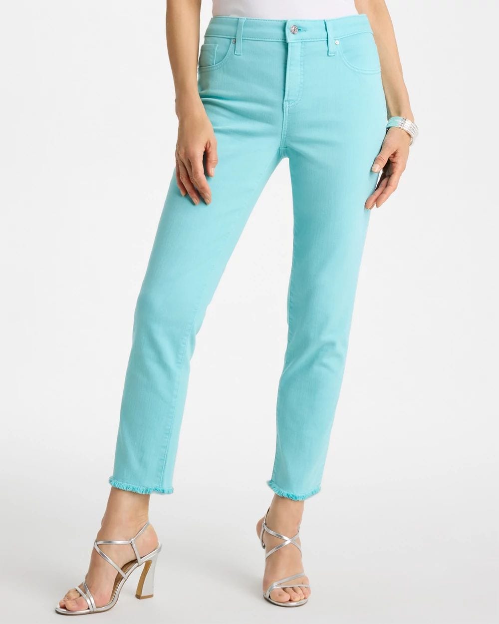 Girlfriend Slim Frayed Crop Jeans