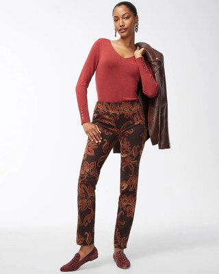 Juliet Ponte Floral Ankle Pants