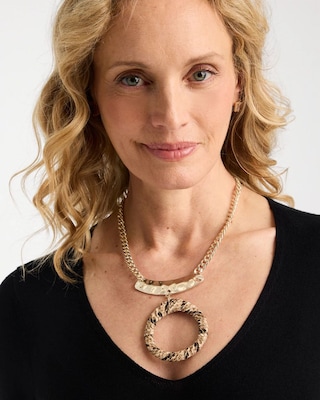 Short Open Snake Pendant Necklace click to view larger image.