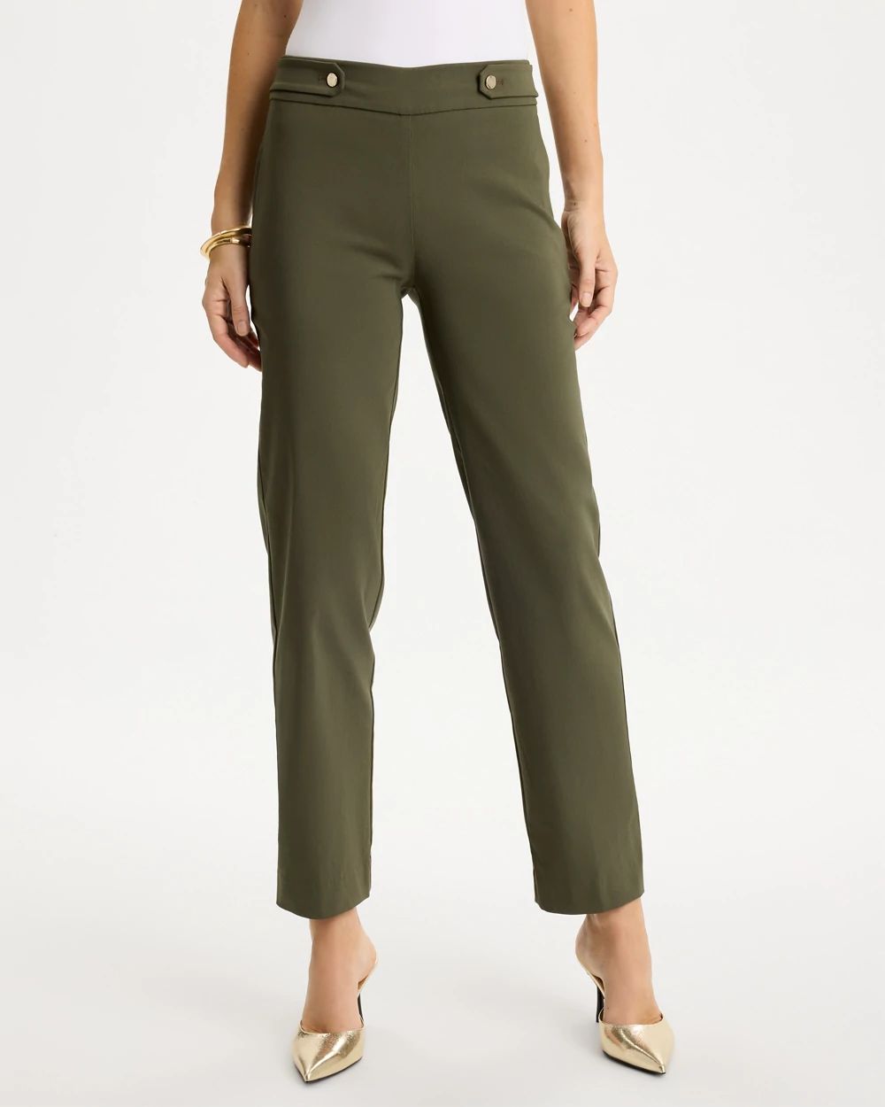 Brigitte™ Tab Straight Ankle Pants click to view larger image.