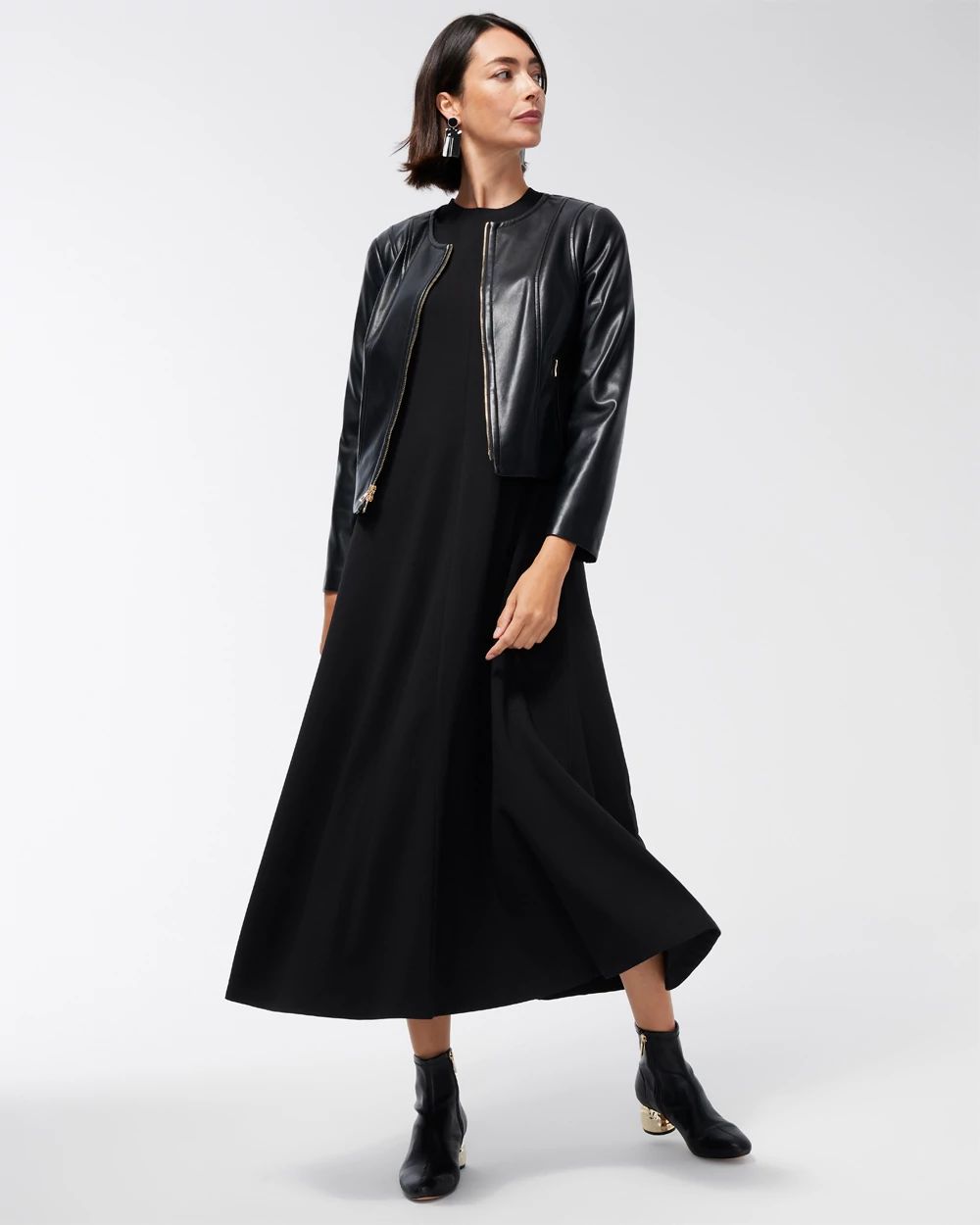 Ponte A-line Maxi Dress
