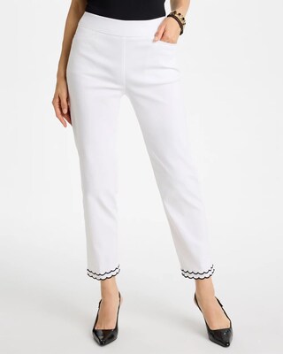 Contrast Scallop Brigitte™ Slim Crop Pant