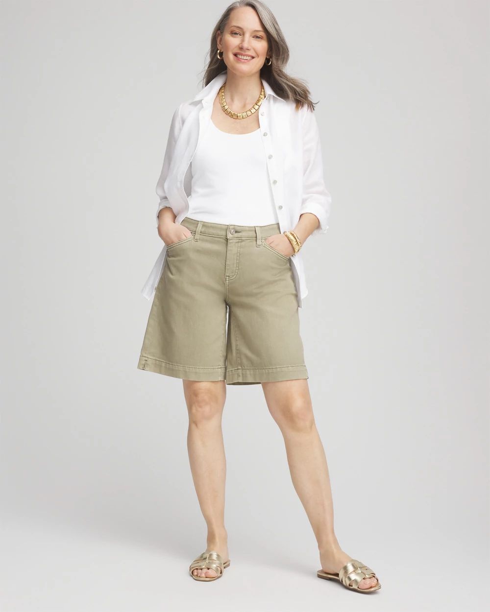 Denim Trouser Shorts