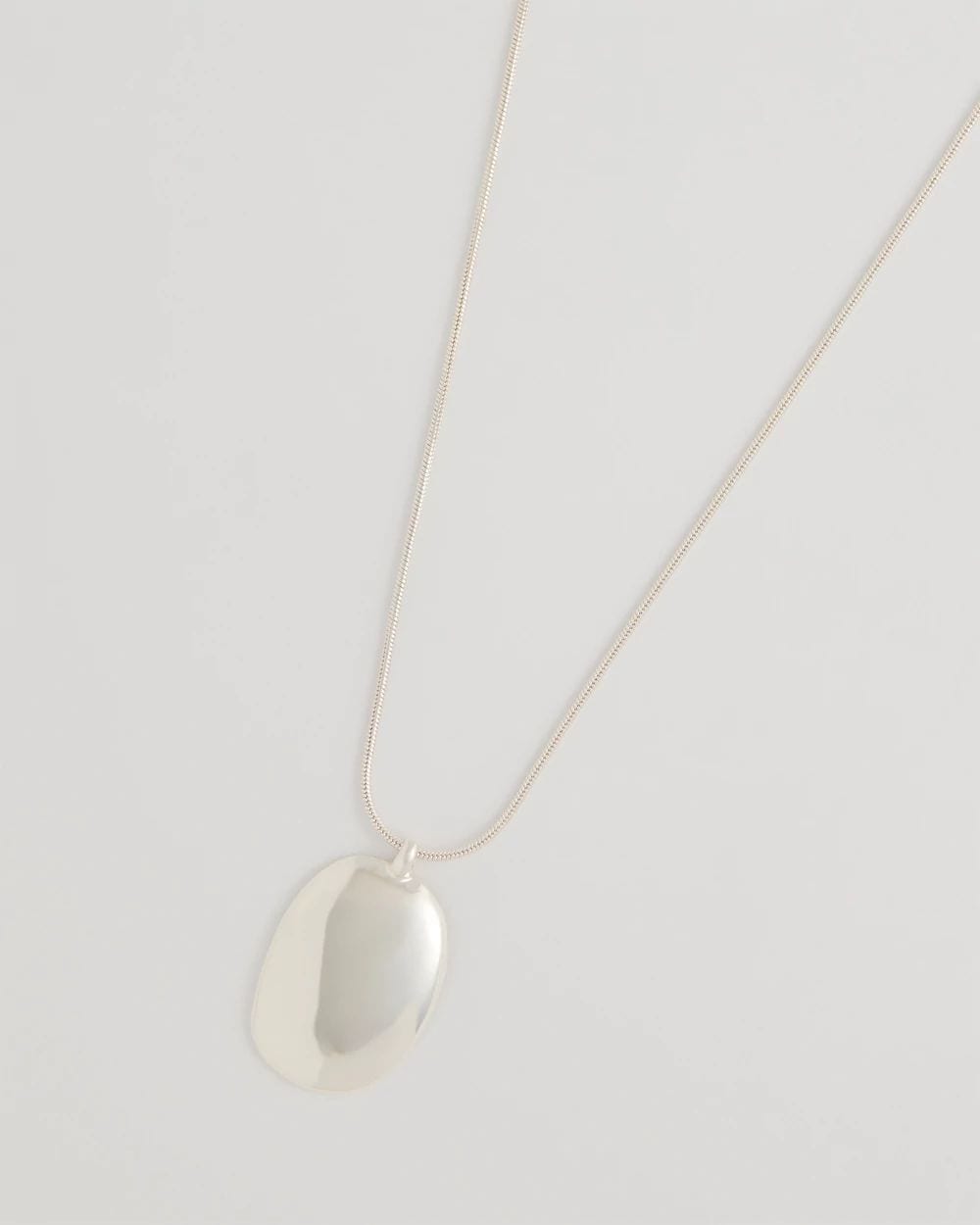 Adjustable Silvertone Pendant Necklace click to view larger image.