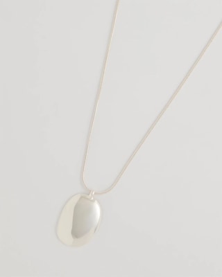 Adjustable Silvertone Pendant Necklace click to view larger image.