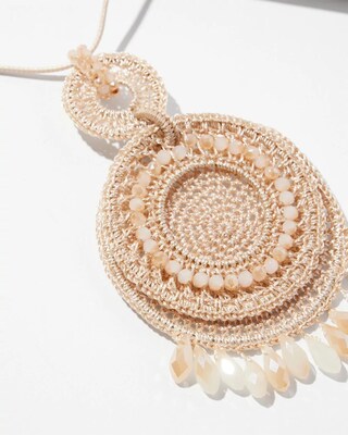 Crochet Adjustable Pendant Necklace