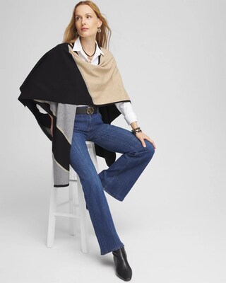 Colorblock Lurex Ruana click to view larger image.