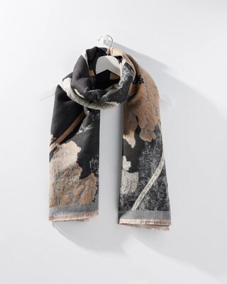 Jacquard Floral Oblong Scarf