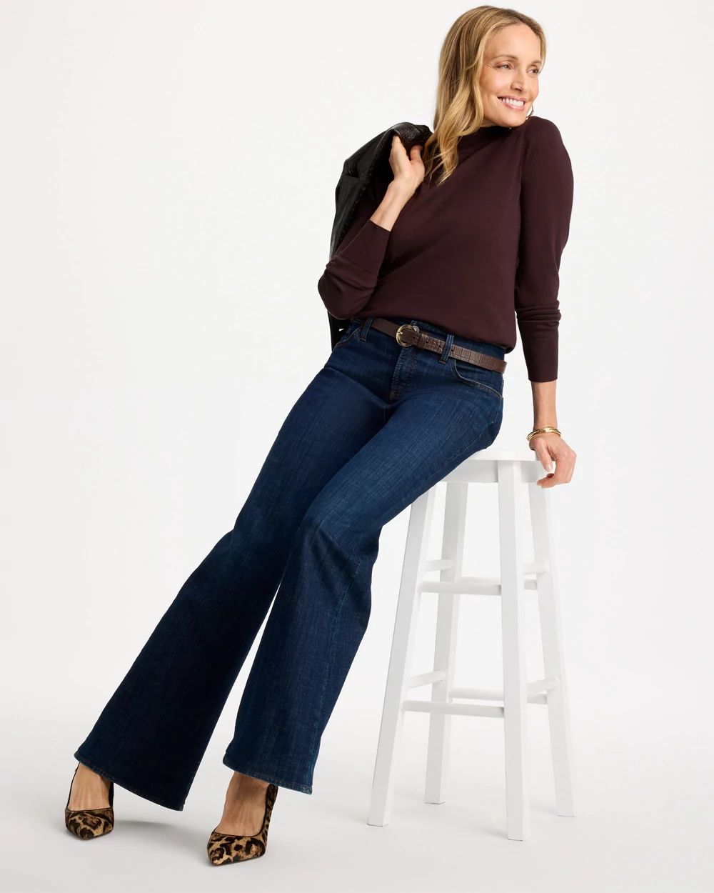 Ella Button Mockneck Sweater click to view larger image.