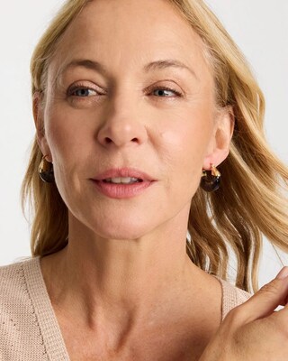 Marble Gold Hoop Earrings click to view larger image.