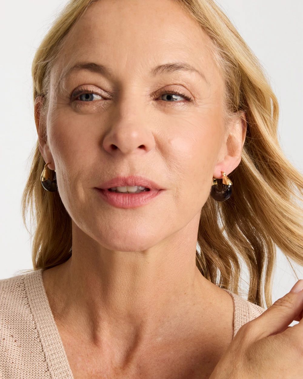 Marble Gold Hoop Earrings click to view larger image.