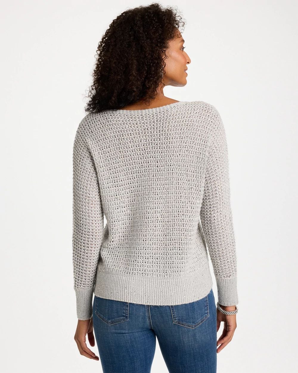 Sequin Embellished Pullover Sweater click to view larger image.