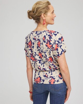 Touch of Cool™ Floral Banded Hem Top click to view larger image.