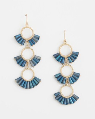 No Droop® Blue Triple Drop Earrings