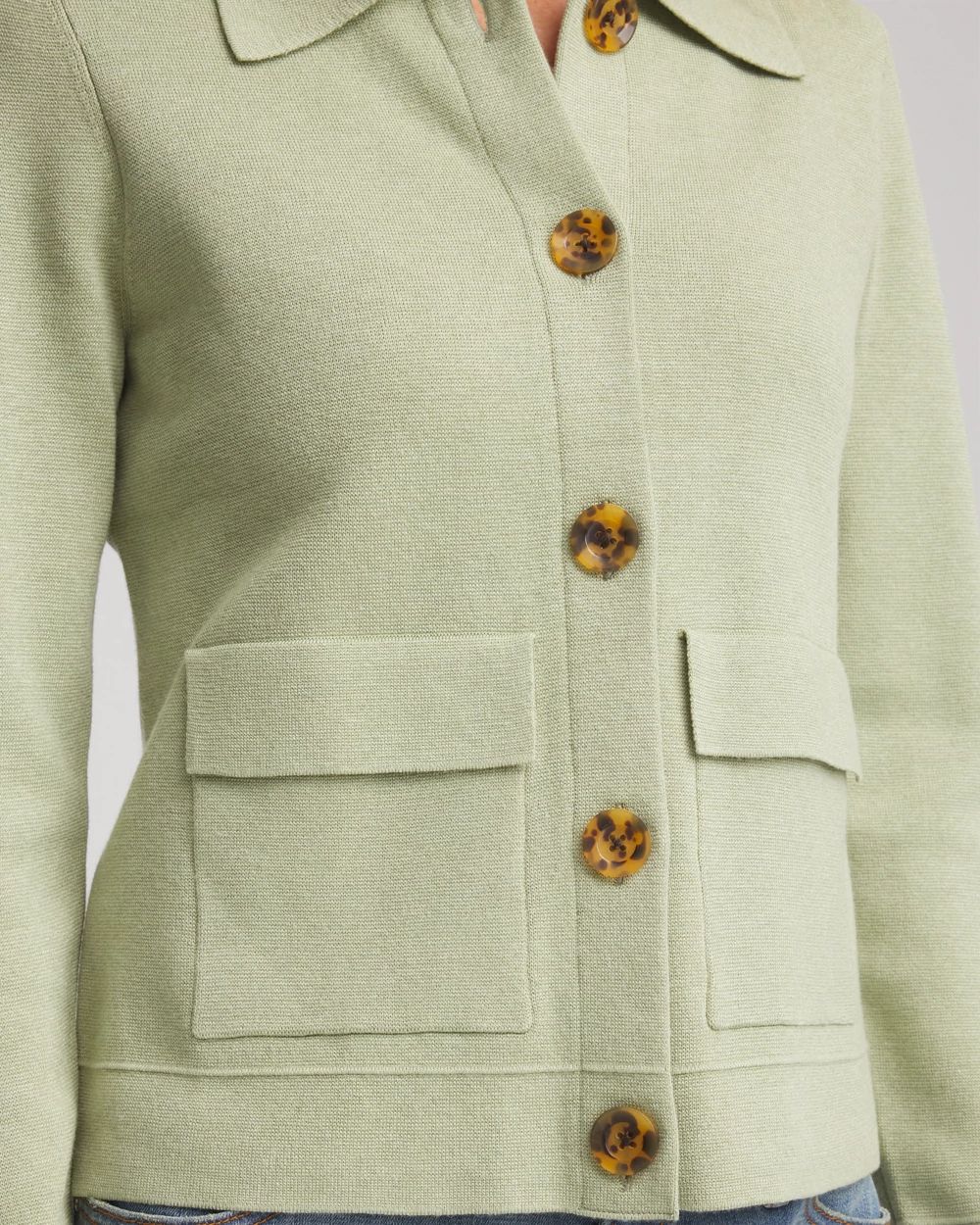 Button-Front Cardigan Jacket
