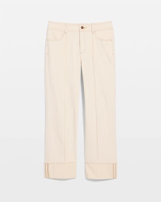 Pintuck Cuffed Cropped Jeans click to view larger image.