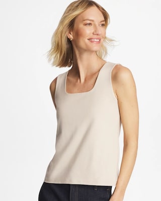 Jersey Knit Square-Neck Tank