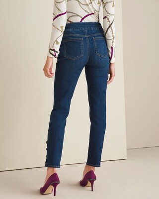 Button Hem Pull-on Ankle Jeggings