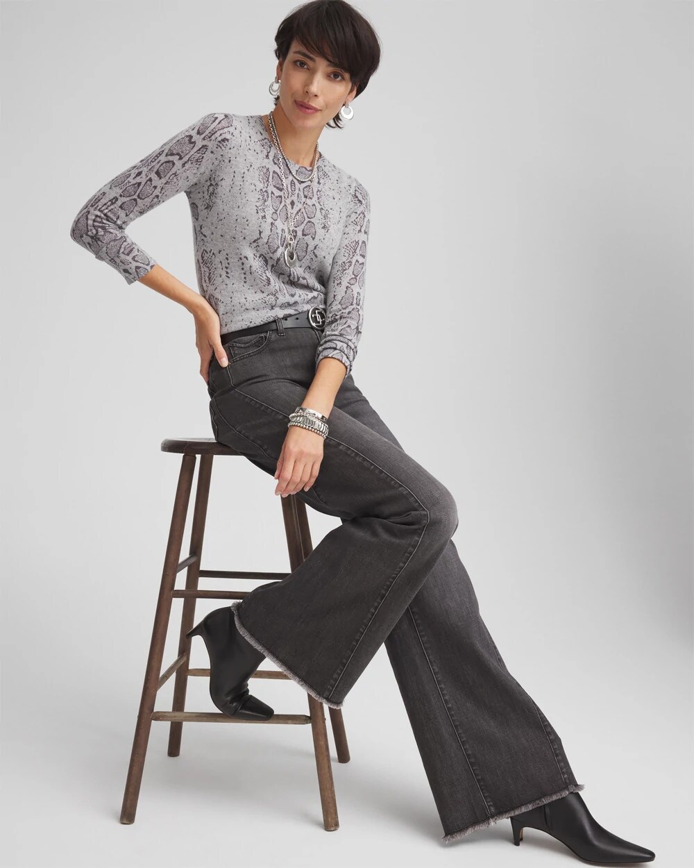 Cashmere Snake Print Sweater