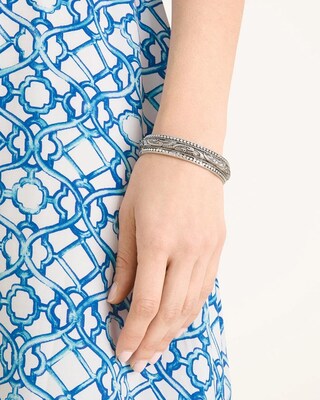 Silvertone Textured Cuff Bracelet