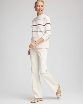 Sequined Stripe Pullover Sweater click to view larger image.